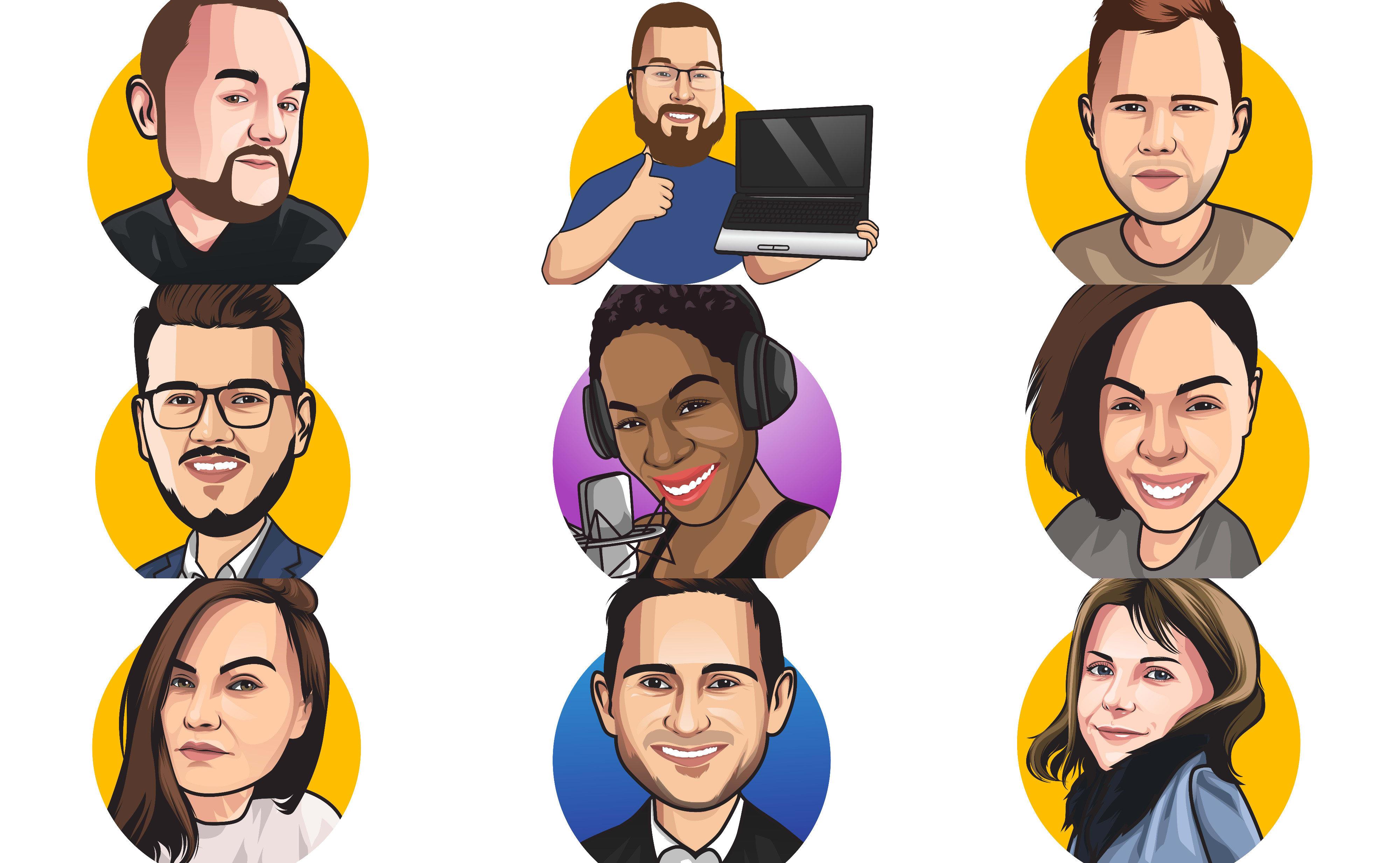 I will draw bighead cartoon caricature