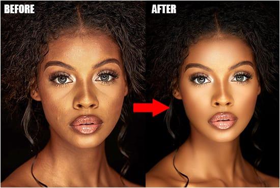 I will do professional portrait retouching business photo editing for you and your business