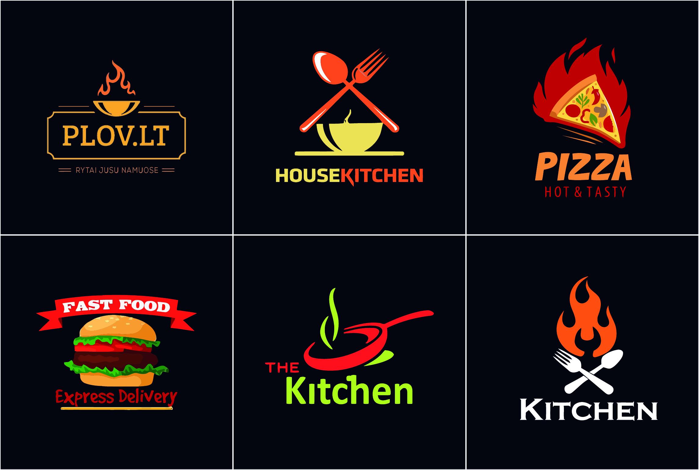 I will design natural food kitchen bar cafe bakery restaurant logo