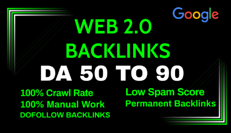 Create 50 high authority web 2.0 seo dofollow backlinks