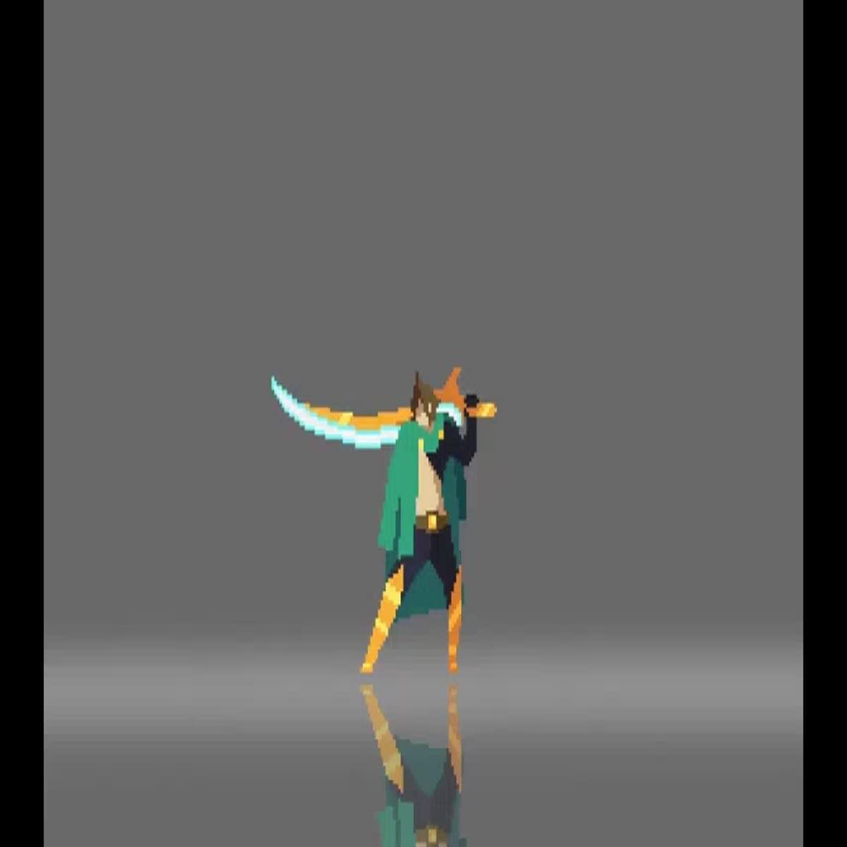 Pixeled Samurai Warrior Sword Intro with sound effects