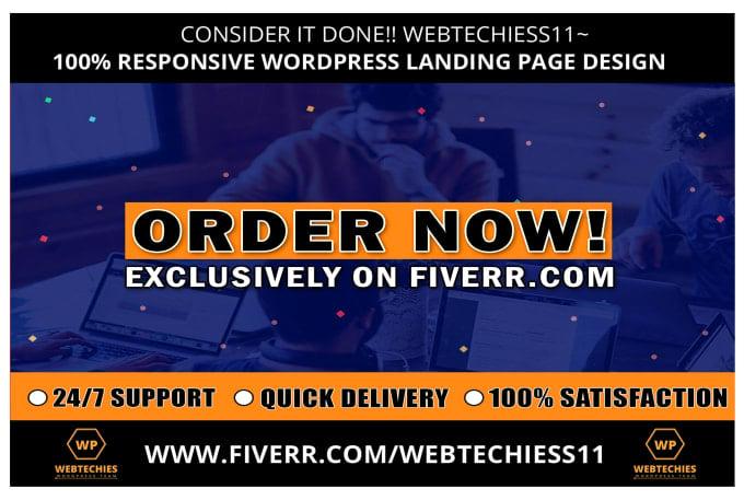 I will do WordPress landing page design or one page website