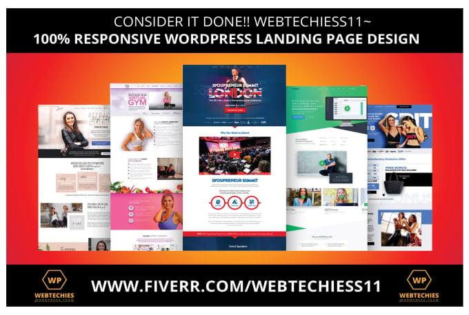 I will do WordPress landing page design or one page website