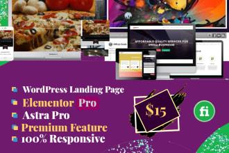 I will do WordPress website with elementor pro
