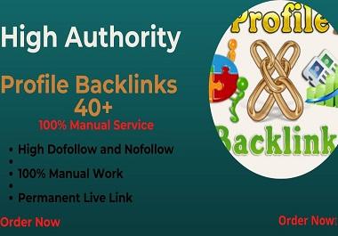  I will build 20 high da profile backlinks manually