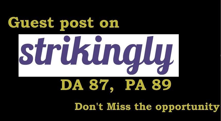 Write And Publish A Guest Post On " Strikingly" DA-87