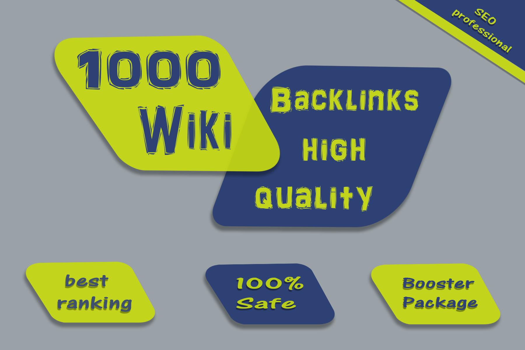 create 1000 Wiki backlinks mix profiles & articles 