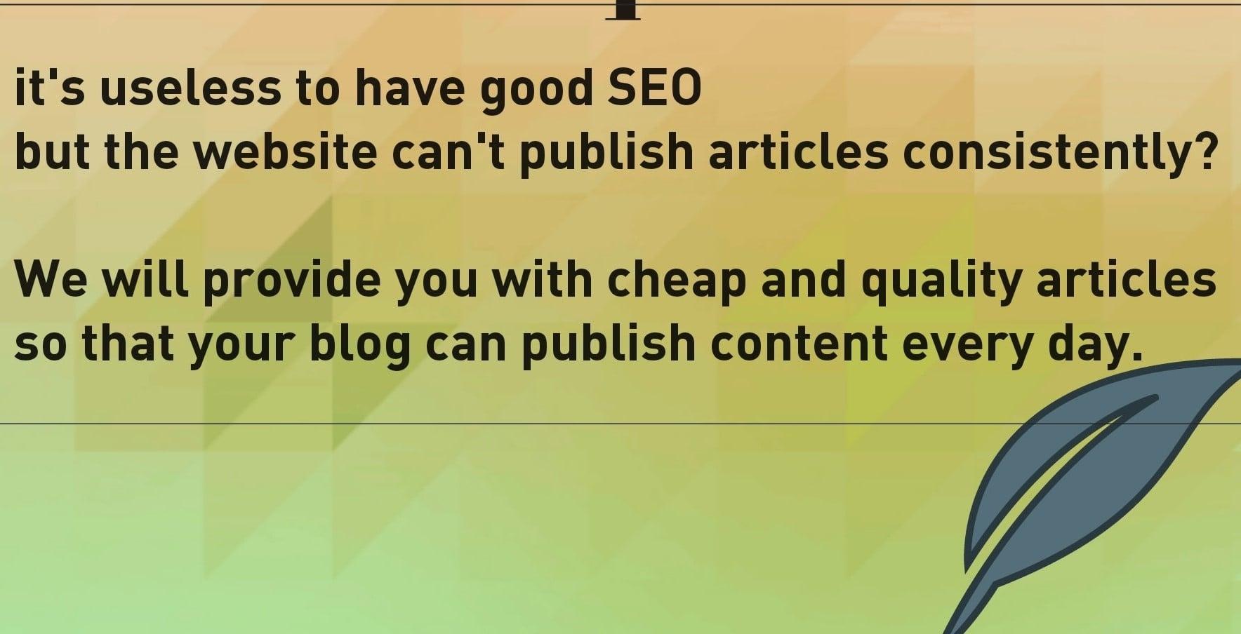 I will publish 3 quality articles every day for you