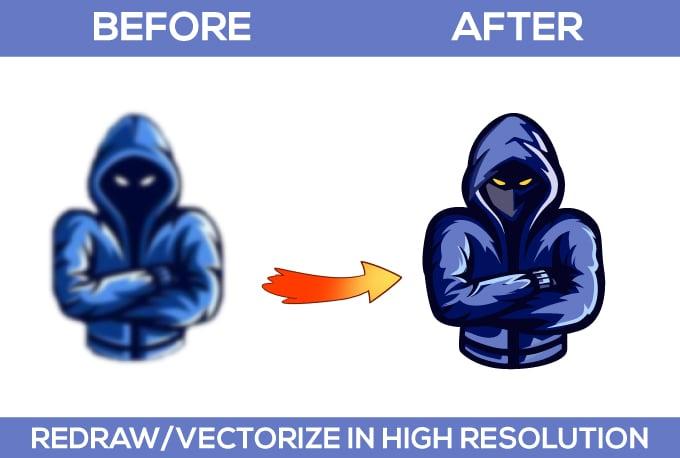 Convert logo into high resolution vector with transparent background