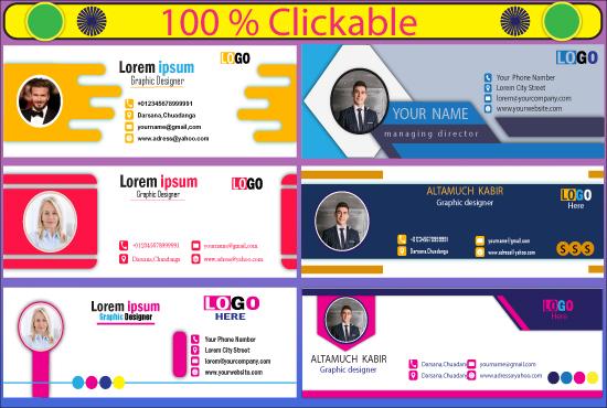 I will do a professional clickable HTML email signature