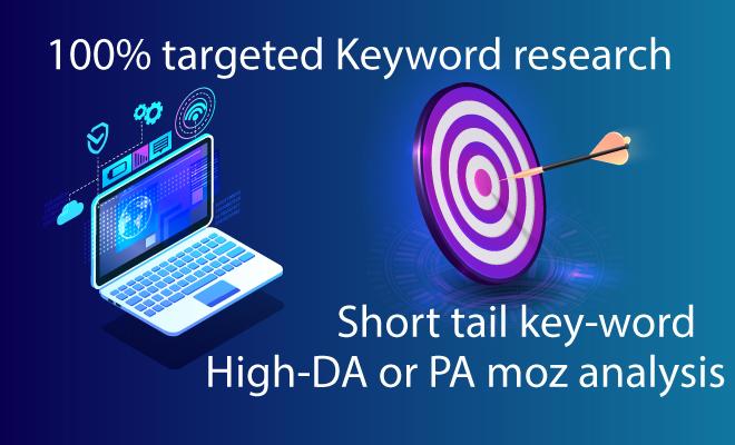 I will do 100% SEO keyword research and competitor analysis