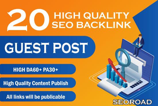 guest post on 20 sites da60 websites with SEO backlinks