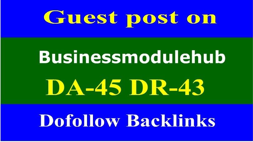 I will do guest post on business module hub with do-follow links
