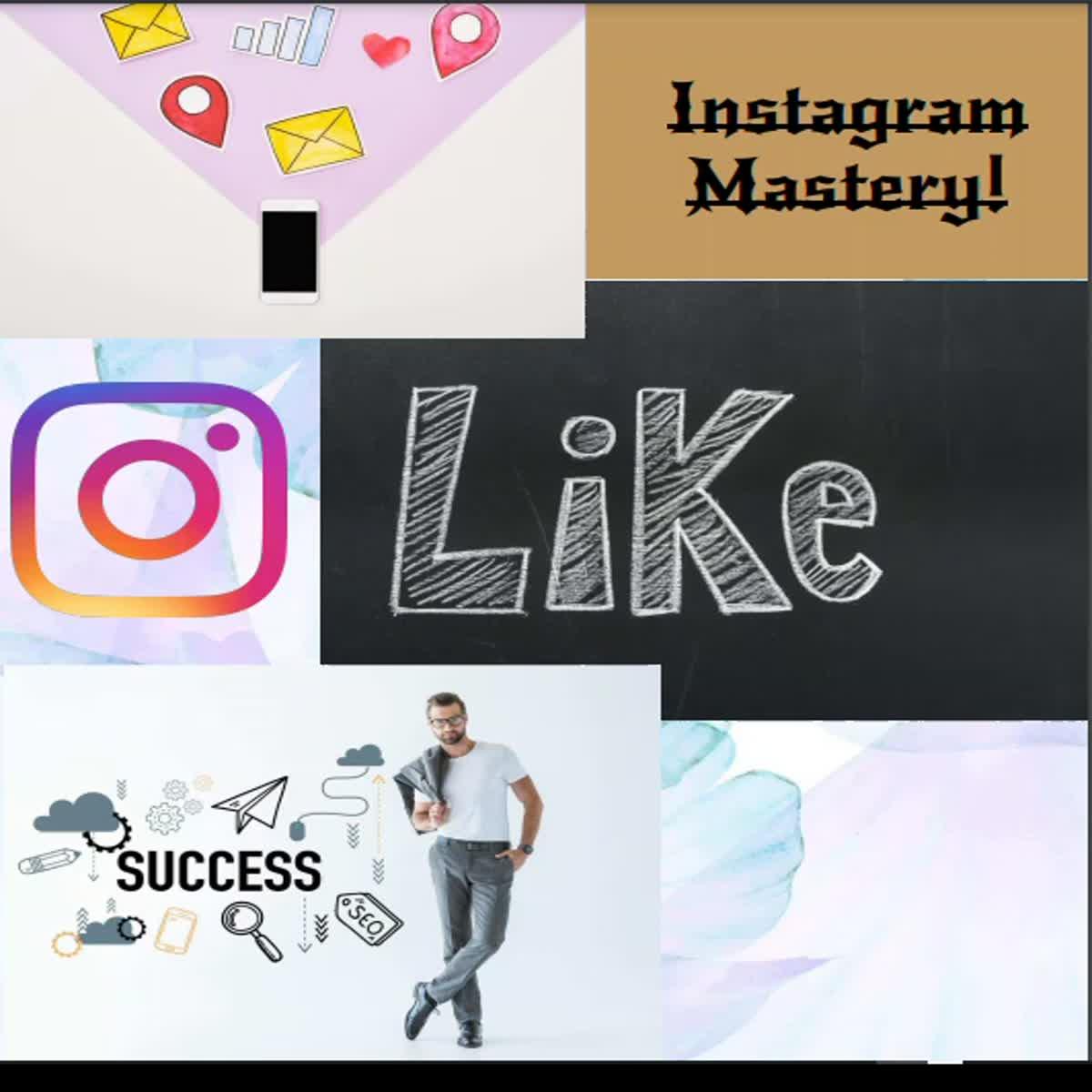 Instagram mastery e-book with beautiful background and HQ images.