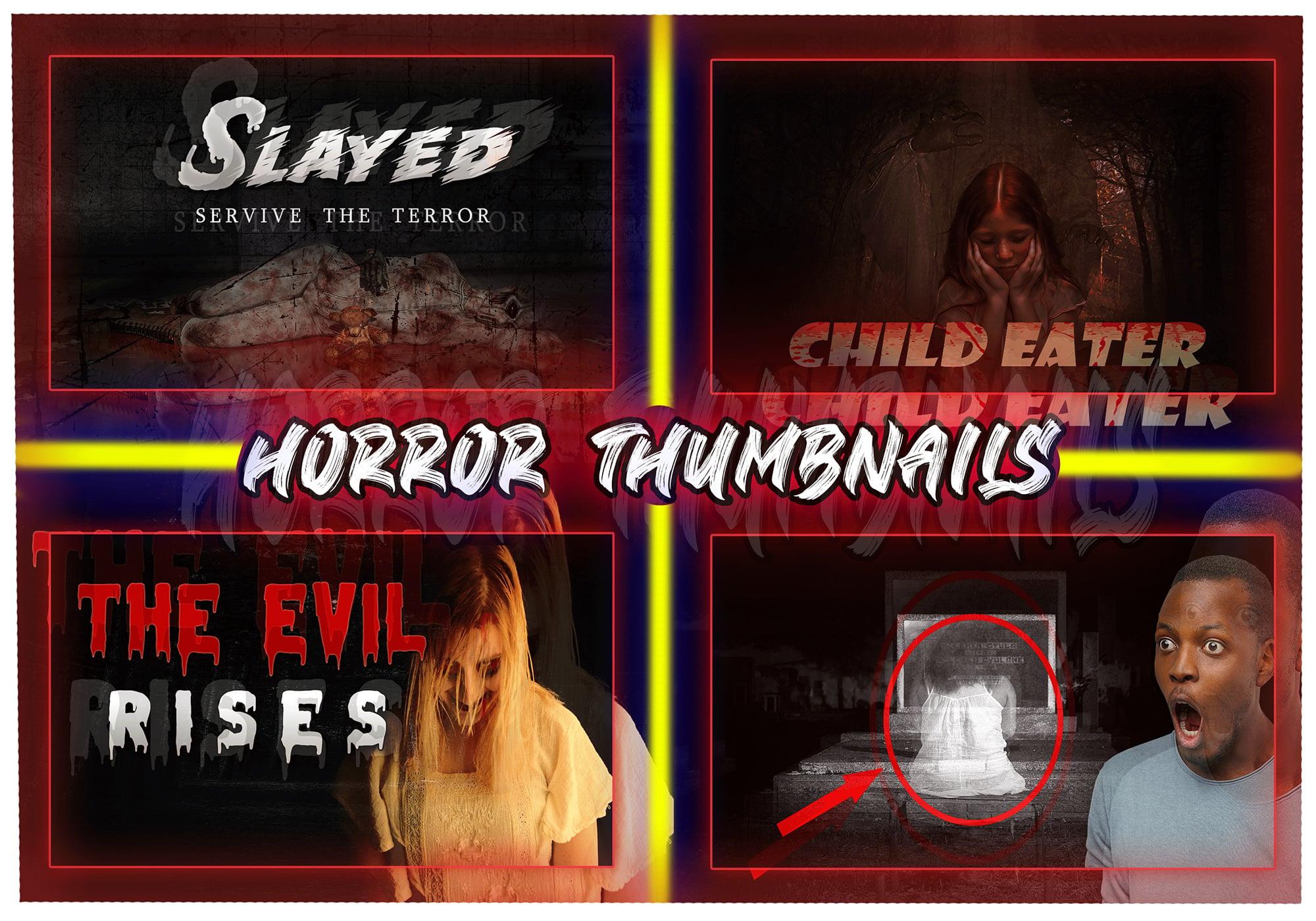 I will create horror youtube thumbnail in 2 hours