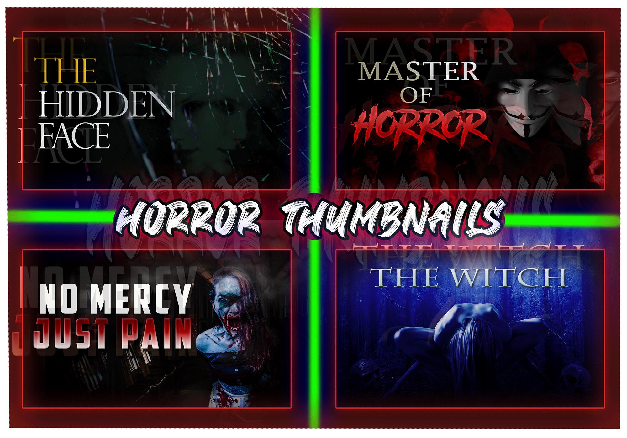 I will create horror youtube thumbnail in 2 hours