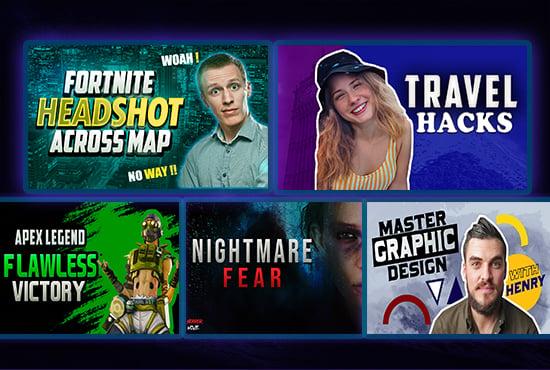 I will design attractive youtube thumbnail in 2 hours