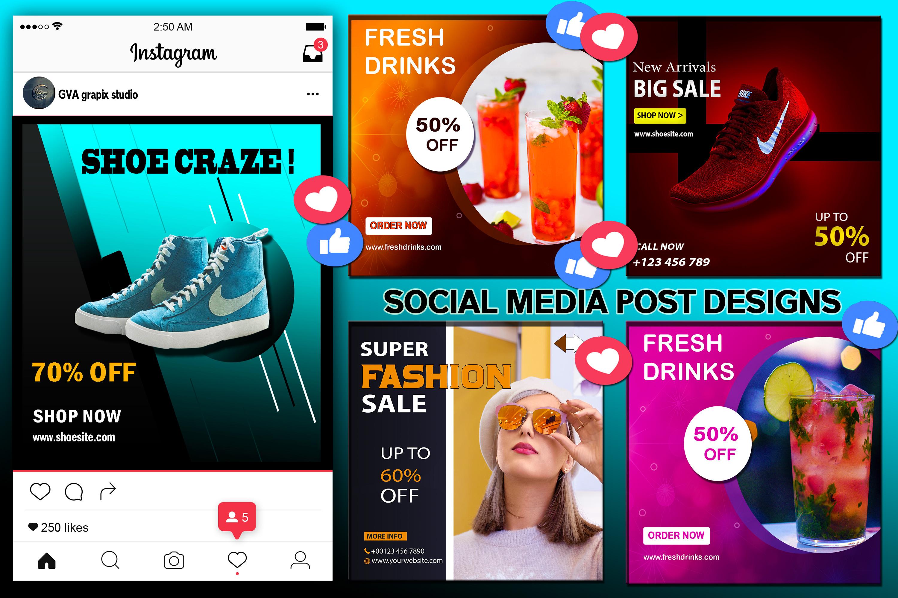 I will design attractive social media post, ad