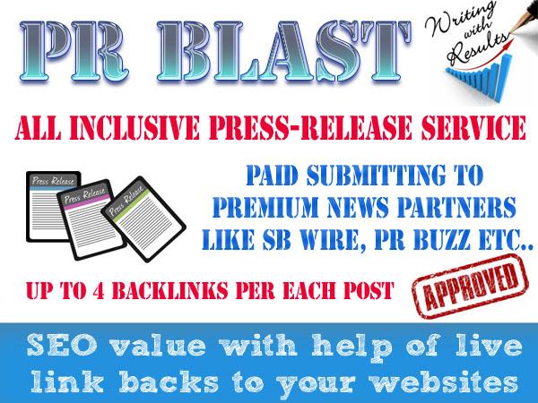 write, distribute and publish a press release of 400+ words to premium news partners