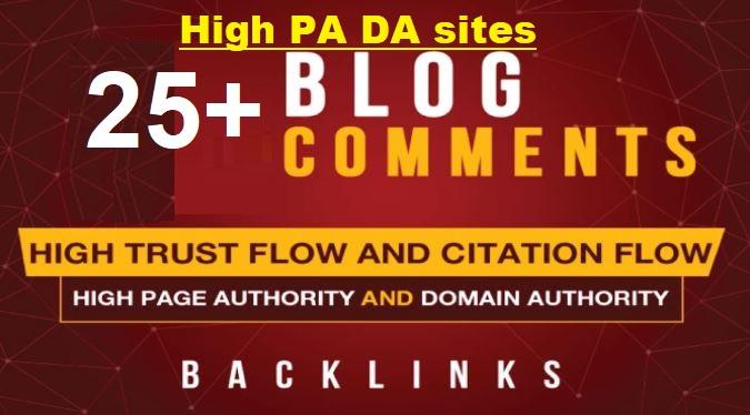 25 PBN Blog Comment dofollow Backlinks
