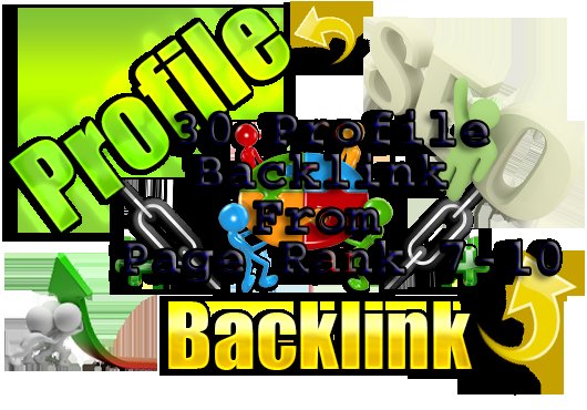 Create 30 Profile Backlinks for your site from 30 High page Rank (PR7-10) and High Authority Site 