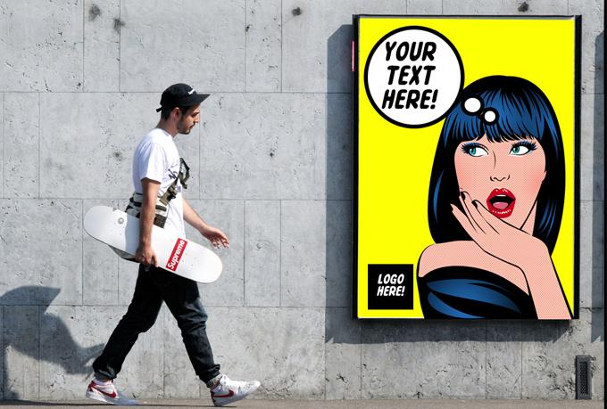 create a STRIKING advertisement 