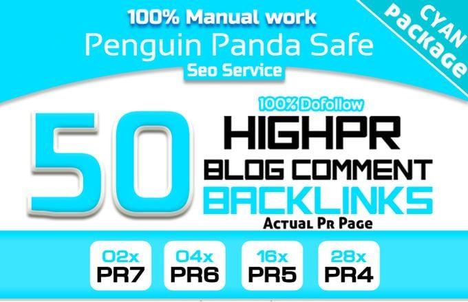 create MANUALLY 50 Seo Backlinks 2PR7 4Pr6 16PR5 28PR4 Blog Commenting DoFollow