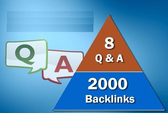  build 8 QUALITY seo backlinks from question answer sites plus 3000 links