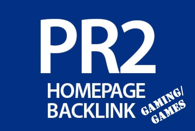 Anchor Rich PR2 Homepage Link from Game Site 1 month