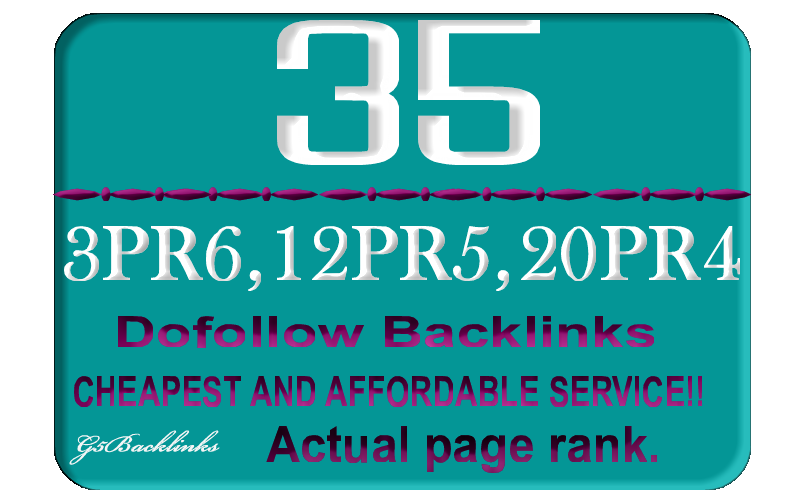 I will do Manually 20xPR4, 12xPR5 3xPR6 Total 35 High PR Do follow Blog comments