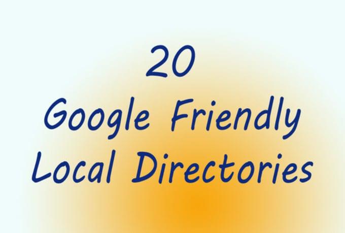  manually submit your business details or website URL to 20 of the best local directories