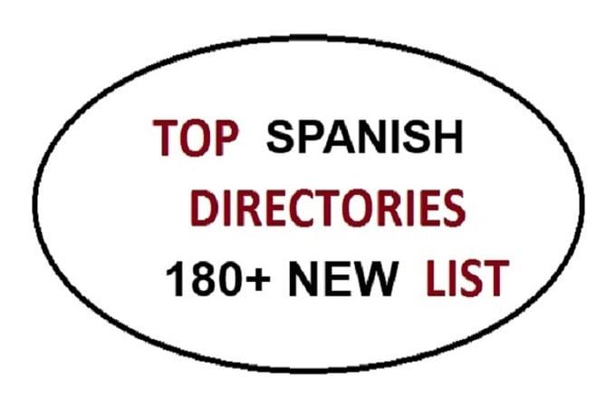  give a List of 180 High Pr SPANISH Mexico Spain Argentina Directory Backlinks 