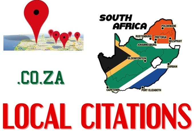 I will create10 High PR Local Citation for south Africa, Approved 