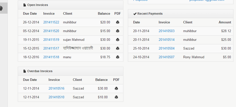 Invoice Management System, Create & sent invoice, Clients Billing Management