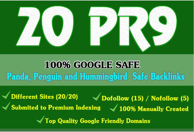 Manually Create 20 PR9 Safe SEO High Pr Backlinks From Trusted Sites To Boost Your SEO 