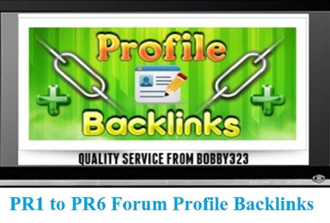 I will manually create PR6 to PR2 high quality 250 forum profile backlinks