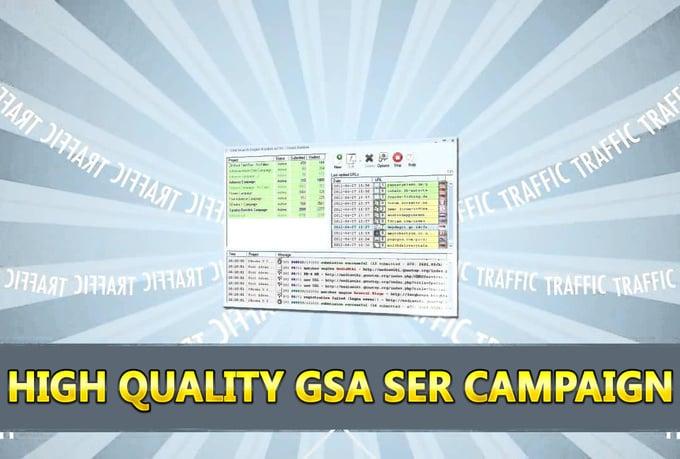run High Quality Gsa SER seo campaign 2 Tiers for 3 days