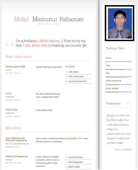 Create your own online CV 