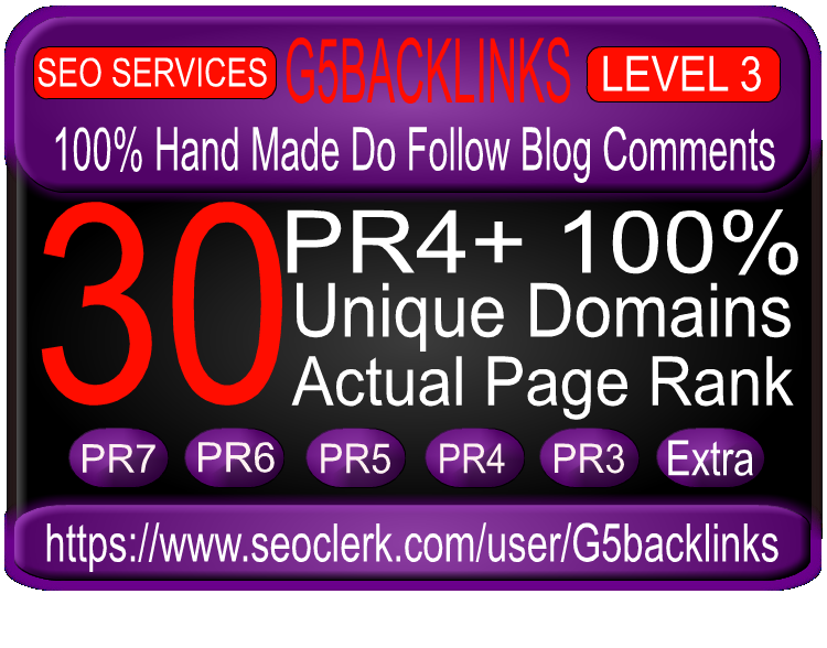 give you 30 high PR blog comment on actual PR7 to PR4 all unique domains
