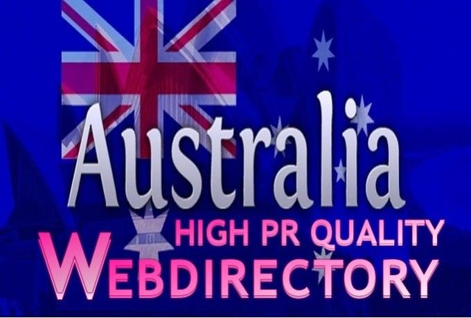 submit 30 Australia high pr web directory to get Australian online traffic