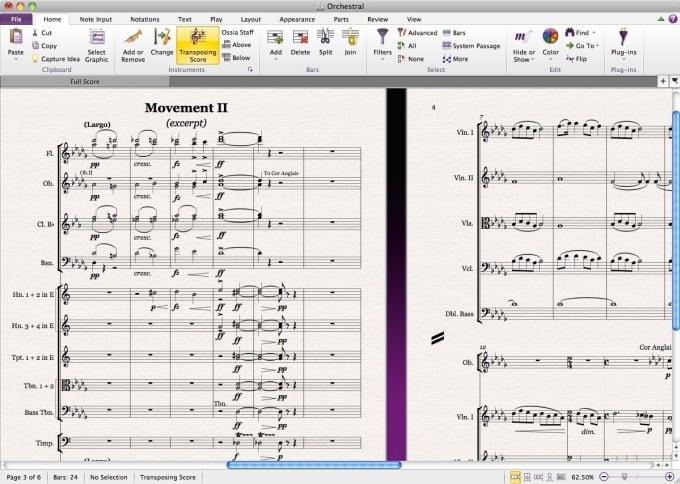 I will transcribe handwritten music score into Sibelius