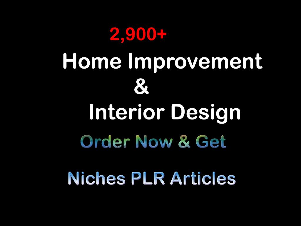 2,900+ Home Improvement & Interior Design Niches PLR Articles