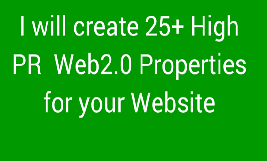 Create High PR WEb 2.0 Properties  for Your Website
