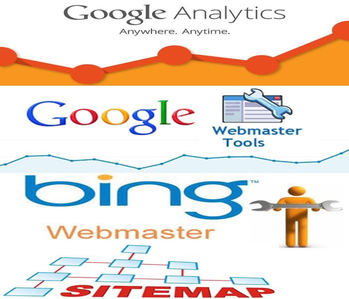 I will install google analytics googel sitemap and set webmaster tool account to your site or Blog