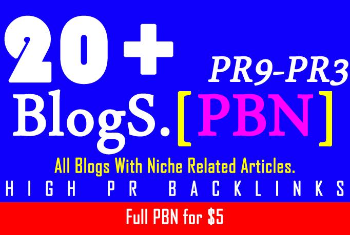 [PBN] Create 20+ Blog Network with niche related articles and Indexing