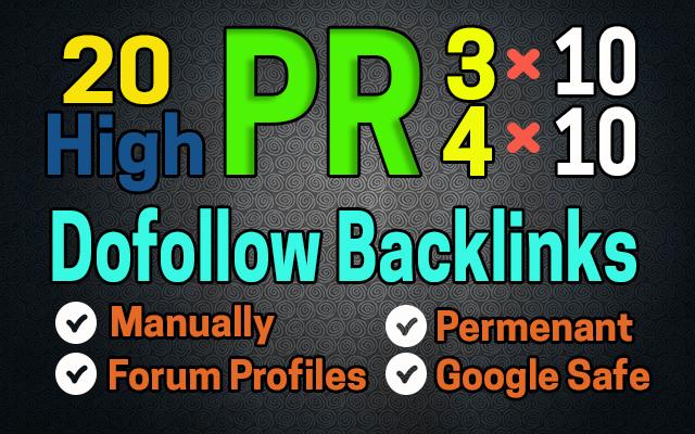 I will build 20 High PR Dofollow Google Ranking Seo Backlinks