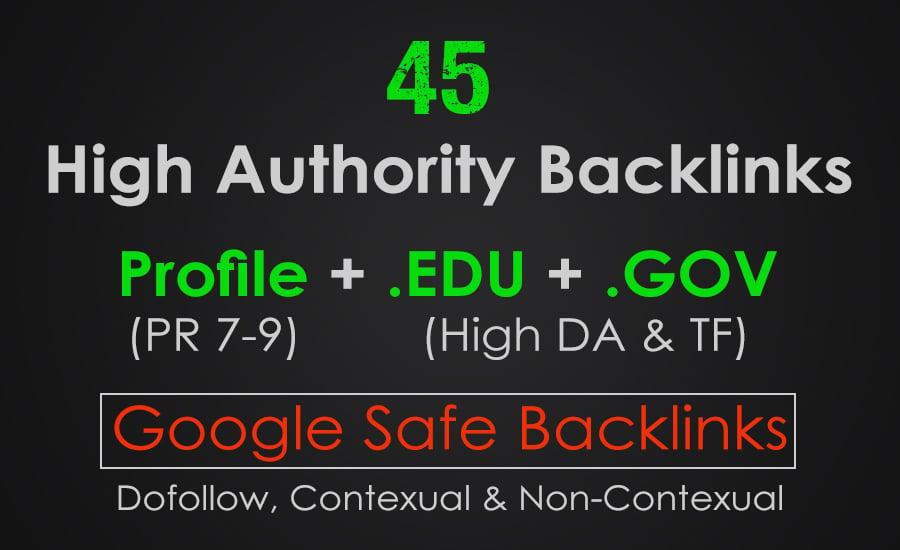 50 High PR (Profile,.EDU,.GOV) Backlinks From Authority Domains