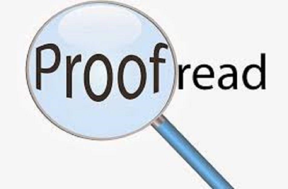 proof- reading  a text in English or Arabic
