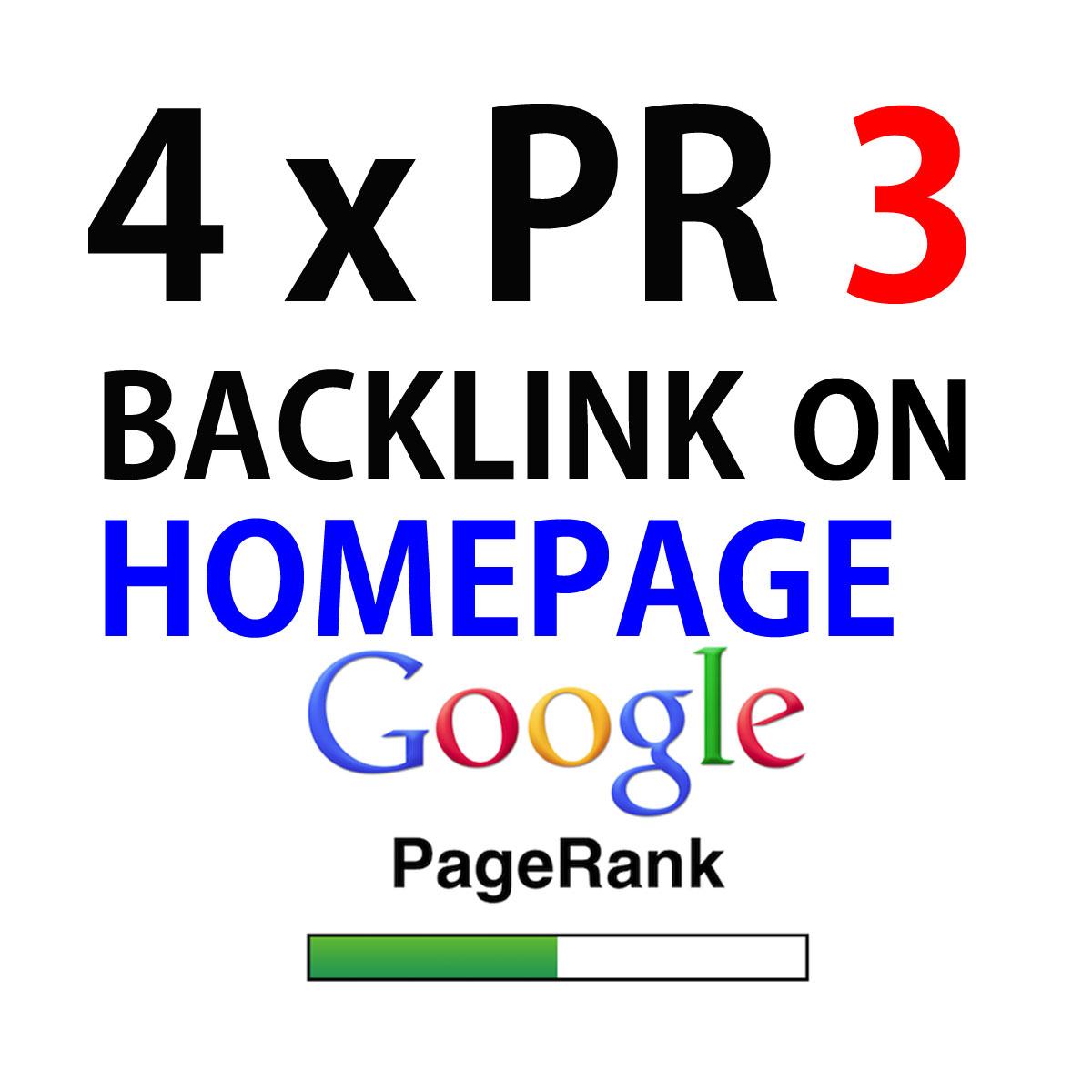 4 x PR3 Permanent Do Follow backlinks Page Rank 3  HOMEPAGE manual submission