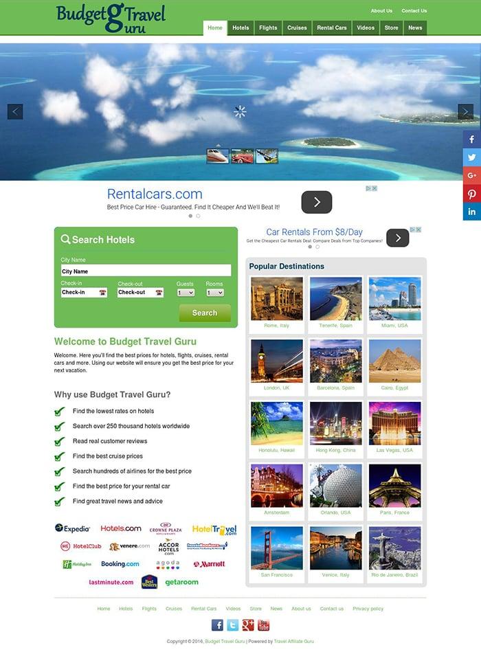 Automated Wordpress Hotel, Flight, Cruises, Rental Cars & Amazon Store Search Engine Script